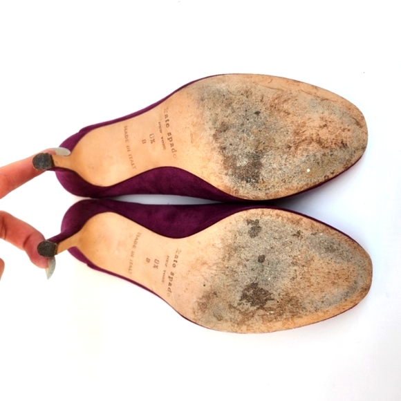 Kate Spade Vintage '06 Gracie Plum Suede Peeptoe Slingback Pump - Picture 6 of 6